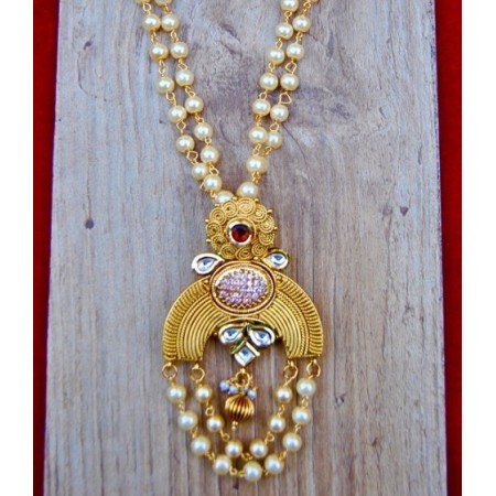 Antique Chand Pendant Set with Jhumkas